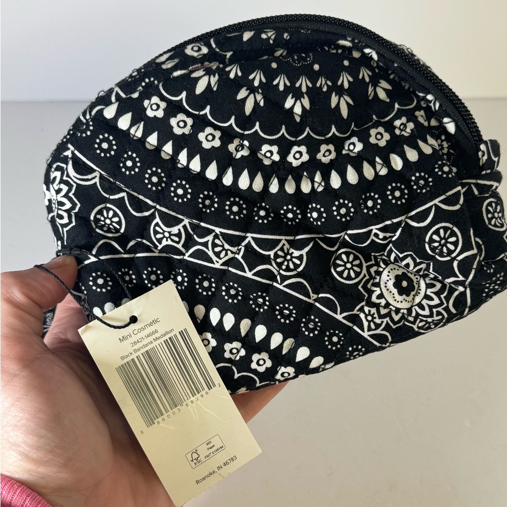 Vera Bradley Mini Cosmetic Bag – Black Bandana Medallion (NWT) - Picture 4 of 6